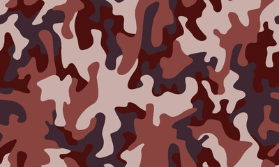 Full seamless burgundy camouflage texture skin pattern vector for military textile. Usable for Jacket Pants Shirt and Shorts. Army camo background for fabric print.