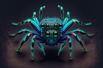 Neon cyber spider, Generative Ai
