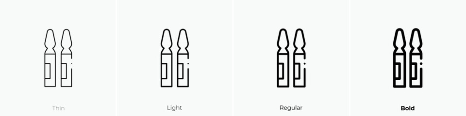 ampoule icon. Thin, Light Regular And Bold style design isolated on white background