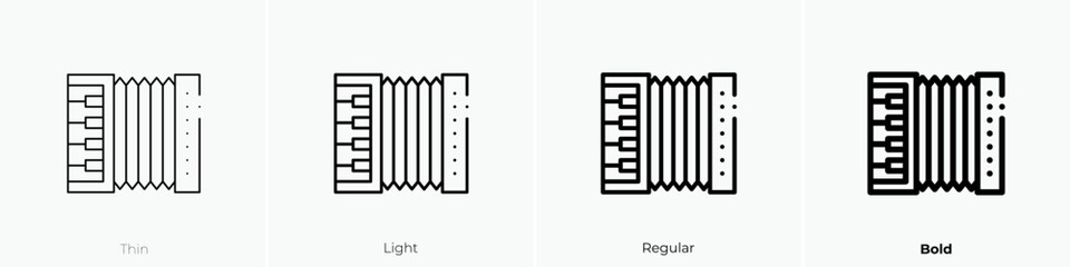 accordion icon. Thin, Light Regular And Bold style design isolated on white background