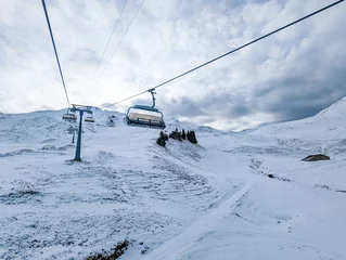 Fotobehang Snow covered mountains and ski slopes, ski area Stoos © Martin Valigursky