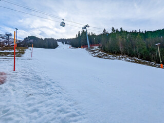 Ski slopes and mountains, Melchsee-Frutt mountain resort village, Switzerland