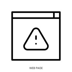 web page icon. Line Art Style Design Isolated On White Background