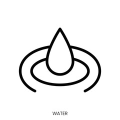 water icon. Line Art Style Design Isolated On White Background