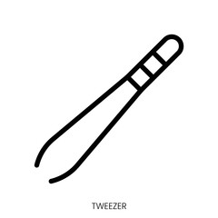 tweezer icon. Line Art Style Design Isolated On White Background