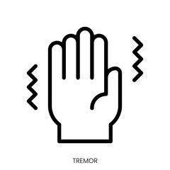 tremor icon. Line Art Style Design Isolated On White Background