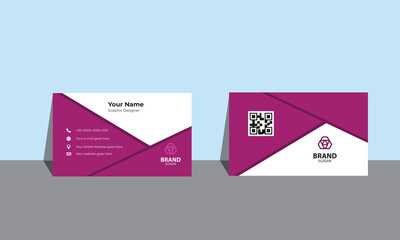 Vector business card template. Visiting card for business and personal use. Vector illustration design. Modern presentation card. Double-sided creative business card template. 