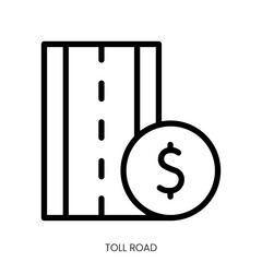 toll road icon. Line Art Style Design Isolated On White Background