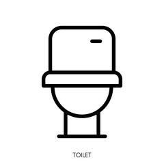 toilet icon. Line Art Style Design Isolated On White Background