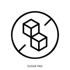 sugar free icon. Line Art Style Design Isolated On White Background