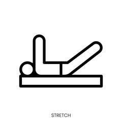 stretch icon. Line Art Style Design Isolated On White Background