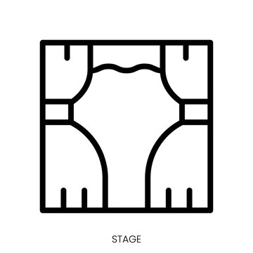stage icon. Line Art Style Design Isolated On White Background