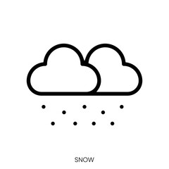 snow icon. Line Art Style Design Isolated On White Background