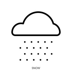 snow icon. Line Art Style Design Isolated On White Background