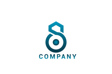 Letter S logo icon design template elements with circle and pentagon