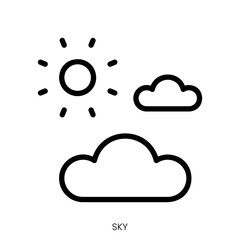sky icon. Line Art Style Design Isolated On White Background