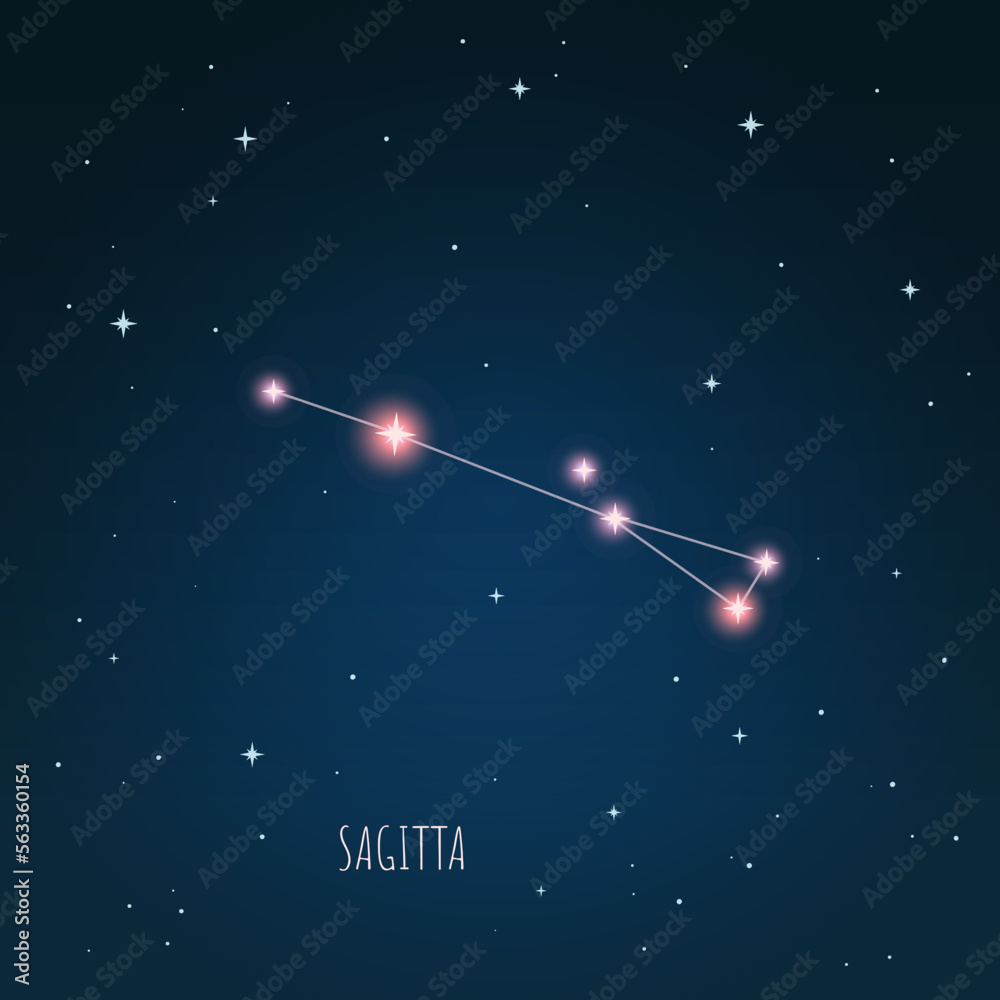 Canvas Prints constellation scheme in starry sky. open space. vector illustration sagitta constellation through a 