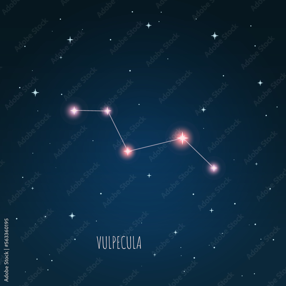 Canvas Prints constellation scheme in starry sky. open space. vector illustration vulpecula constellation through 
