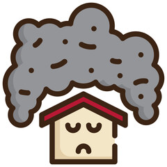 home air pollution smog icon filled outline