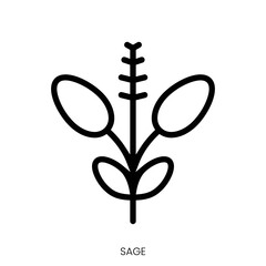 sage icon. Line Art Style Design Isolated On White Background