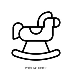 rocking horse icon. Line Art Style Design Isolated On White Background