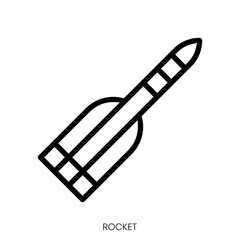 rocket icon. Line Art Style Design Isolated On White Background