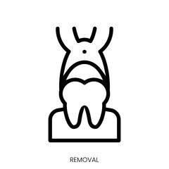 removal icon. Line Art Style Design Isolated On White Background