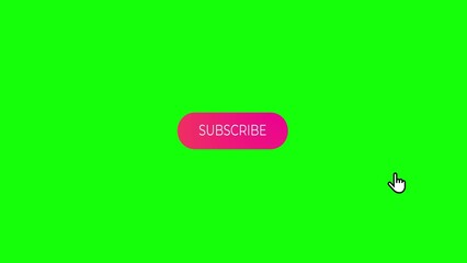 Click on the subscribe button on a green background 4k. Abstract 3d render background. Oval button animation.