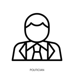 Politician icon. Line Art Style Design Isolated On White Background