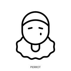 pierrot icon. Line Art Style Design Isolated On White Background