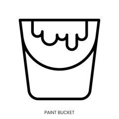 paint bucket icon. Line Art Style Design Isolated On White Background