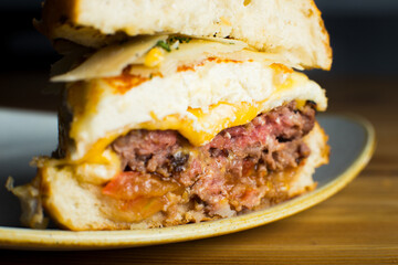 Authentic top quality American Burger with grilled goat cheese.