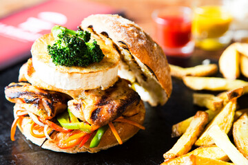 Authentic top quality American Burger with grilled goat cheese.