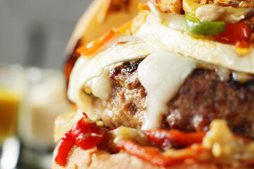 Authentic top quality American Burger with grilled goat cheese.