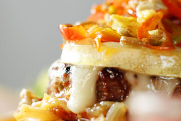 Authentic top quality American Burger with grilled goat cheese.