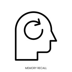 memory recall icon. Line Art Style Design Isolated On White Background