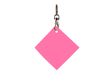 key ring fob mock up template  in pastel  pink isolated on a wh png transparent ite background