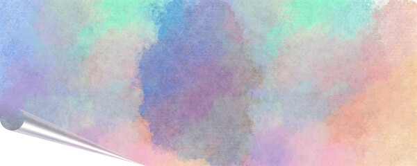 unique background design of paint splashes and brush strokes with transparent media and page curl