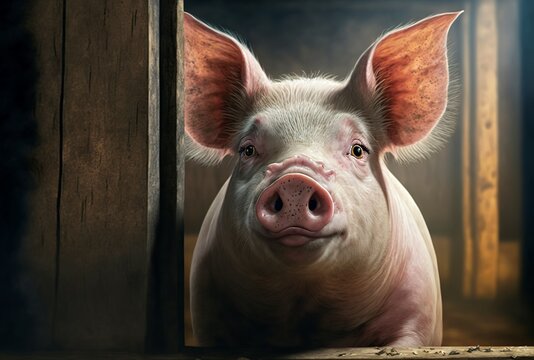 illustration of a healthy pig, image by AI