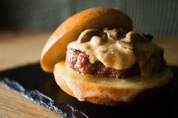 Authentic top quality American Burger with foie.