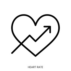 heart rate icon. Line Art Style Design Isolated On White Background