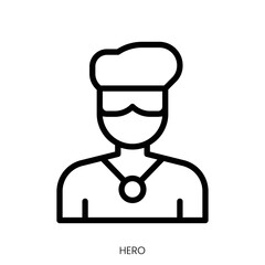 hero icon. Line Art Style Design Isolated On White Background