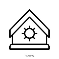 heating icon. Line Art Style Design Isolated On White Background