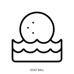 golf ball icon. Line Art Style Design Isolated On White Background