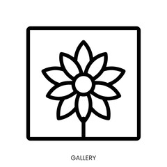 gallery icon. Line Art Style Design Isolated On White Background