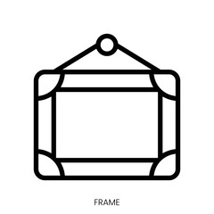 frame icon. Line Art Style Design Isolated On White Background