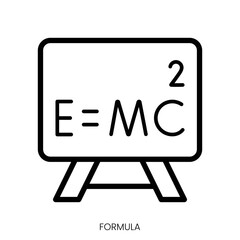 formula icon. Line Art Style Design Isolated On White Background