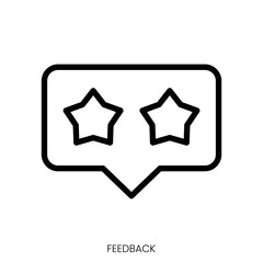 feedback icon. Line Art Style Design Isolated On White Background