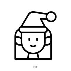 elf icon. Line Art Style Design Isolated On White Background