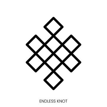 endless knot icon. Line Art Style Design Isolated On White Background